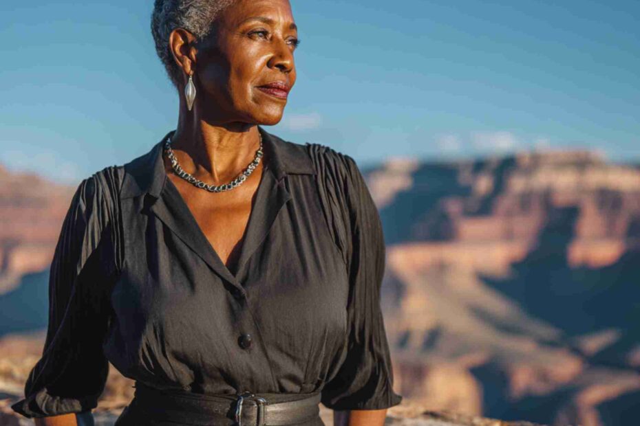 a black mature woman in her late 50s